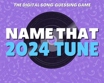 NAMEN SIE DIESE 2024 TUNE Digitales Gesellschaftsspiel | 5 Runden & 50 Lieder | Musik Trivia Quiz | Sofortdownload | Power Point Spiel