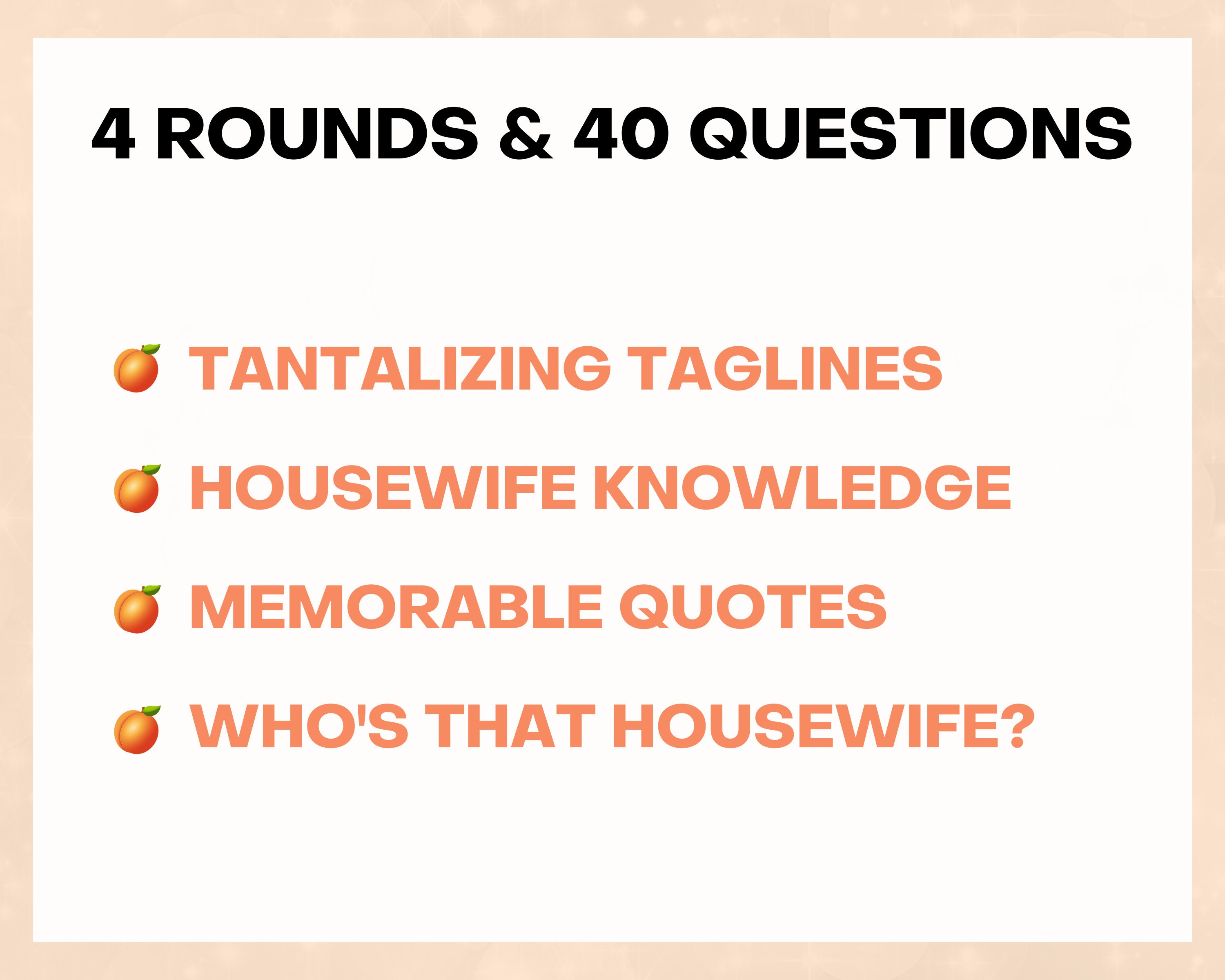 The Real Housewives of ATLANTA Printable Trivia Game 4 Rounds &amp; 40 Questions Perfect for Bravo ...