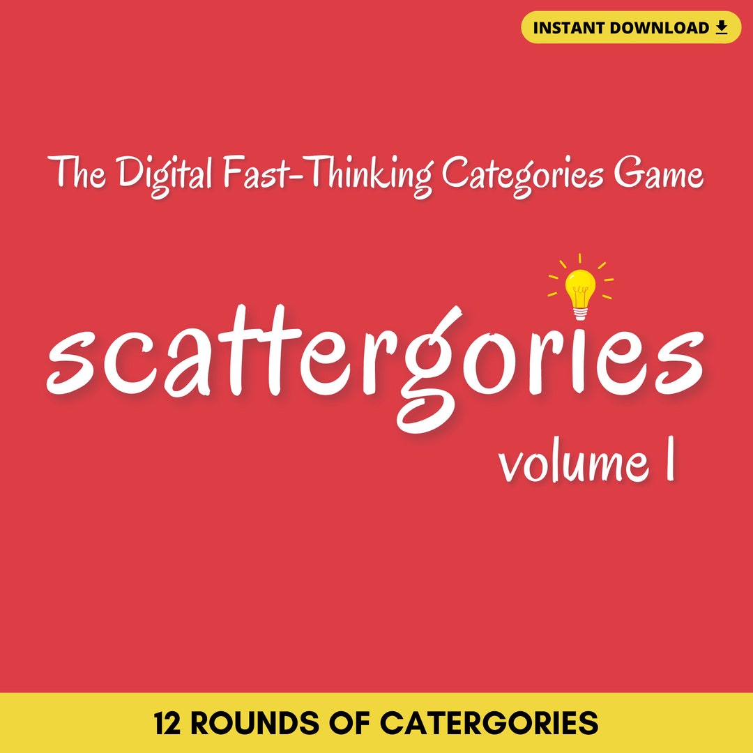 SCATTERGORIES Digital Game Volume 1 12 Rounds of Etsy
