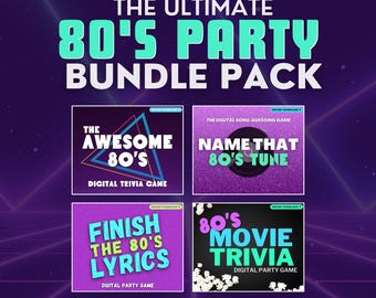 80er Gesellschaftspiel-Bundle: Musik, Film & Wissenswertes (PowerPoint, Instant Download)