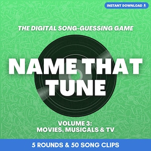 NAME THAT TUNE Digital Song-Guessing Game | 5 Rounds & 50 Song Clips | Play in Person or Virtually | Party Game | Built on PowerPoint