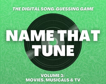 NAME THAT TUNE Digital Song-Guessing Game | 5 Rounds & 50 Song Clips | Play in Person or Virtually | Party Game | Built on PowerPoint