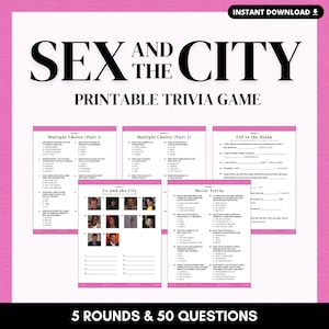 SEX & THE CITY Printable Trivia Game | 5 Rounds | Perfect Party Game | Instant Download | Pdf Files