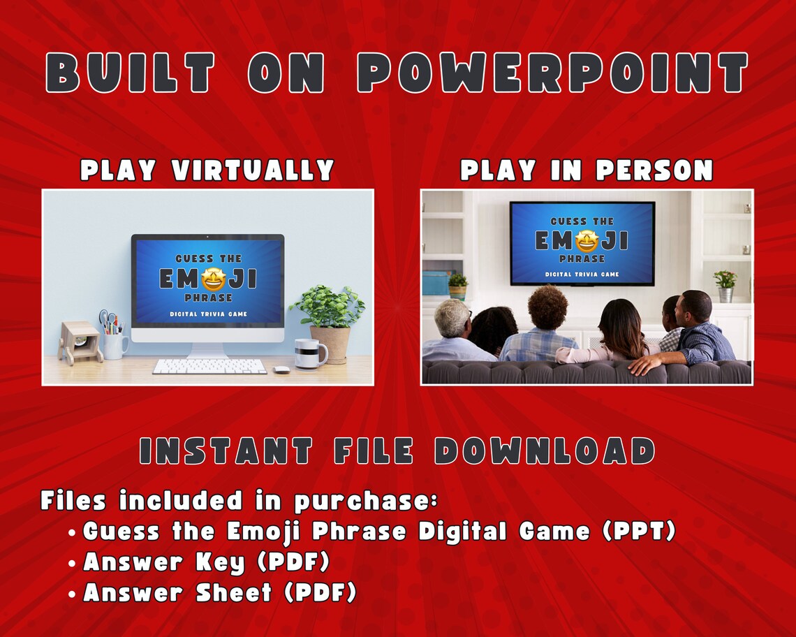 GUESS the EMOJI PHRASE Digital Party Game See If You Can Guess the