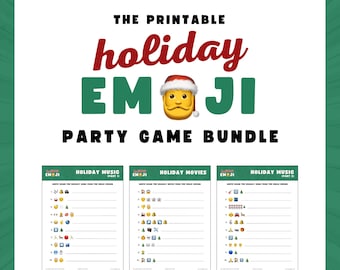 HOLIDAY EMOJI Party Spiel Bündel | 3 Druckbare Spiele | Sofortdownload | Weihnachtsspiele
