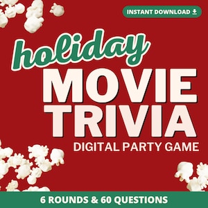 HOLIDAY MOVIE TRIVIA Digital Party Game | 6 Rounds & 60 Questions | Christmas Game | PowerPoint