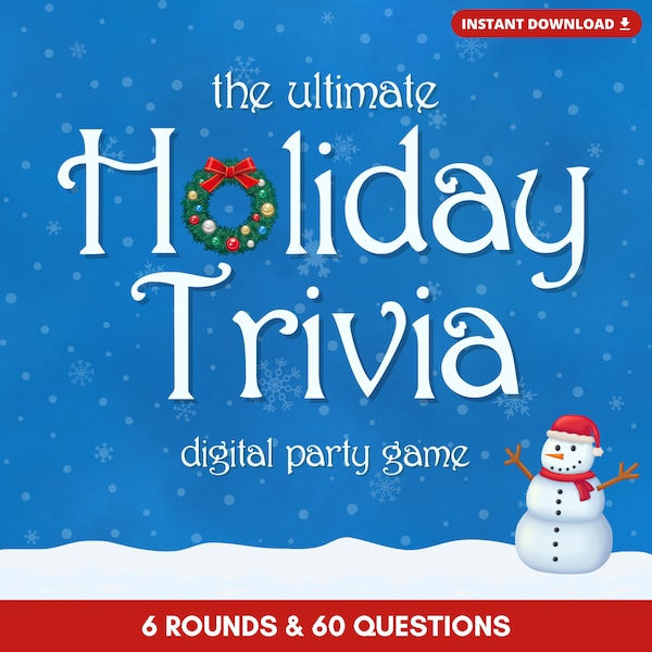HOLIDAY TRIVIA Digital Game | Instant Download | 6 Rounds & 60 Questions | Perfect Game for Holiday Parties | Built on PowerPoint