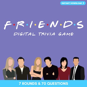 FRIENDS Digital Trivia Game! Test Your Knowledge on This Beloved Show and See How Much You Know! 7 Rounds/70 Questions. Built on PowerPoint