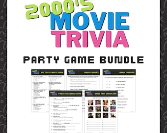 2000’S FILM TRIVIA Party Game Bundle | 5 Druckbare Spiele | Sofortdownload | Film Quiz | PDF-Datei