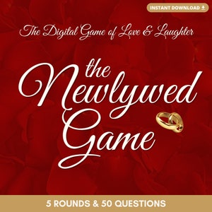 Le jeu numérique pour jeunes mariés | 50 questions | Jeu de Couple | Jeu de la Saint-Valentin | Jouez en personne ou virtuellement | Basé sur PowerPoint