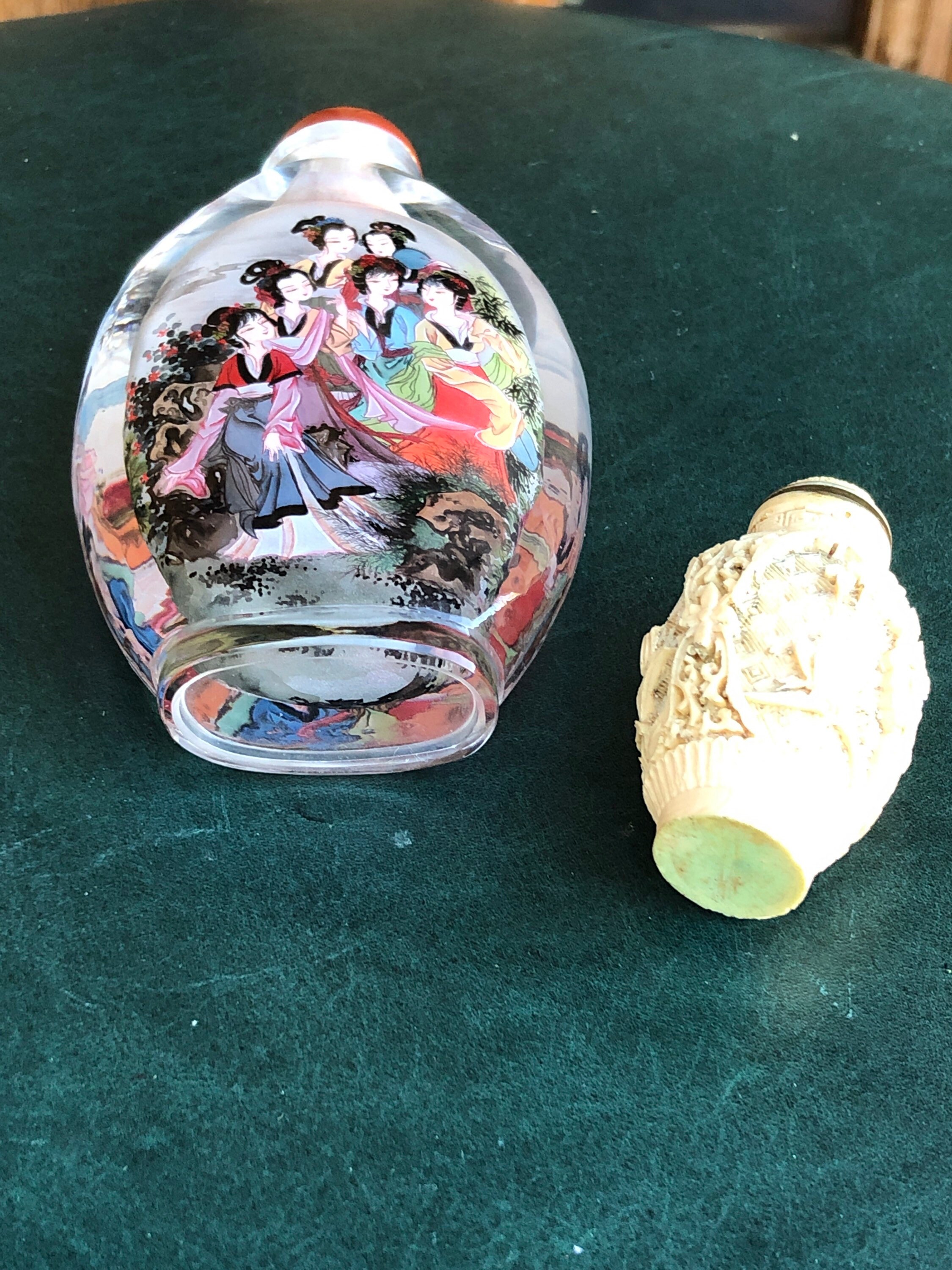 Lot Of 2 vintage snuff bottles Etsy