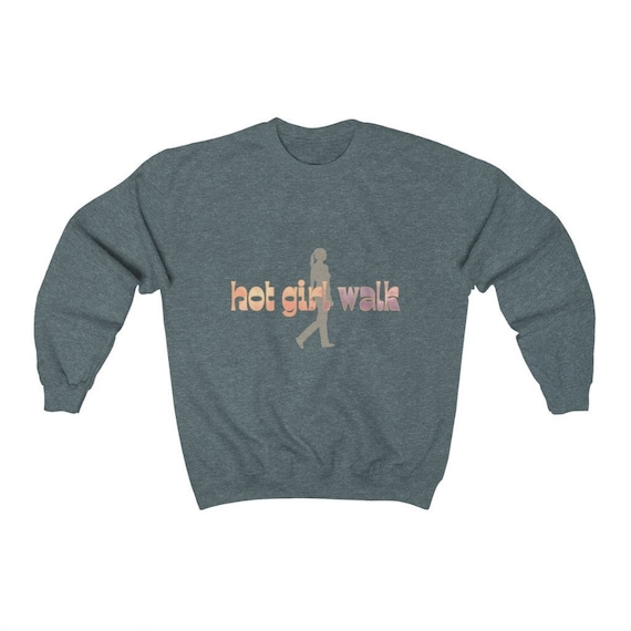 Hot Girl Walk Silhouette Crewneck Tiktok Crewneck Hot Girl Etsy