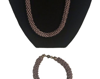 Kumihimo Beaded Necklace and Bracelet Set