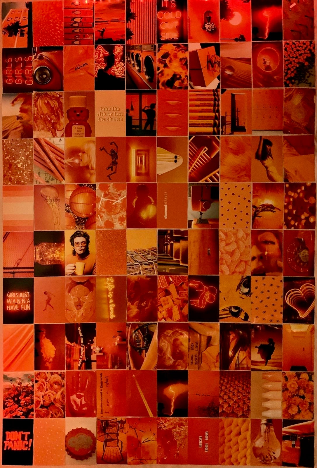 Orange Aesthetic Photo Wall Collage Kit Etsy