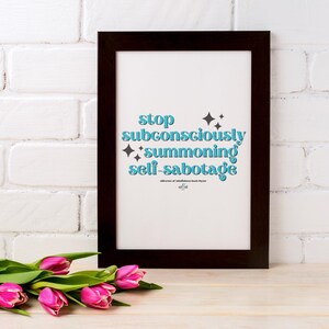Summoning V1 Mindfulness Mantra Afirmação Cartão Citação Positiva Autoestima Confiança Autocuidado Terapia Decoração de Escritório Amor Próprio TCC