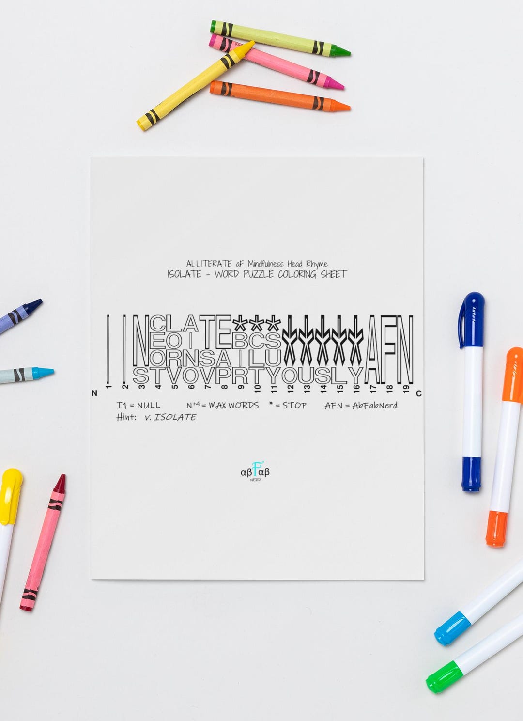Isolate Puzzle Isolate WORD PUZZLE Coloring Sheet Daily Affirmation Digital Download ...
