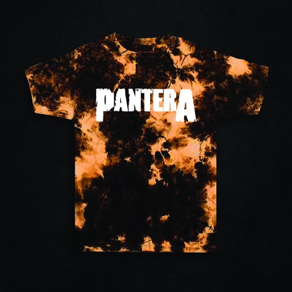 Tie Dye T-shirt Pantera Band Bleached 