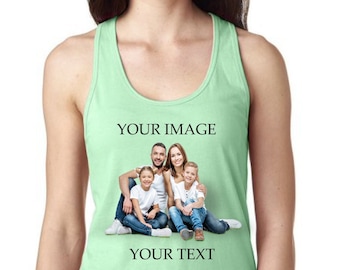 Custom Photo Tank Top, Personalized Gift, Add Your Image & Text
