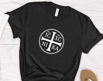 IC XC NIKA Greek Orthodox Shirt: Christian Christogram Tee
