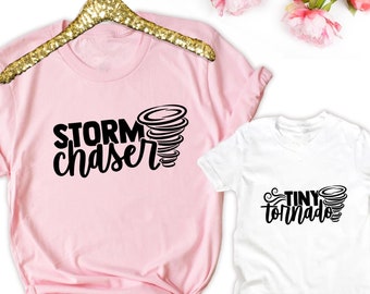 Storm Chaser and Tiny Tornado Shirt, Mothers Day Shirts For Mom And Son, Mom And Me Shirt, Mother Son Matching Shirt, Matching Mom and Son