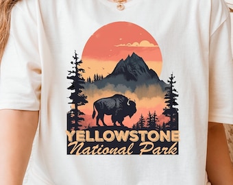 Vintage Yellowstone National Park T-Shirt: Retro Hiking Tee, Nature Lover Gift