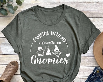Camping With My Gnomies T-Shirt: Fires, Friends, Fun Camping Crew Tee
