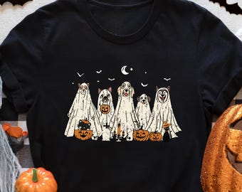 Funny Dog Ghost Halloween Shirt, Trick or Treat Puppy Tee, Cute Pet Costume Shirt, Spooky Season Dog Lover Gift, Boo Crew Shirt