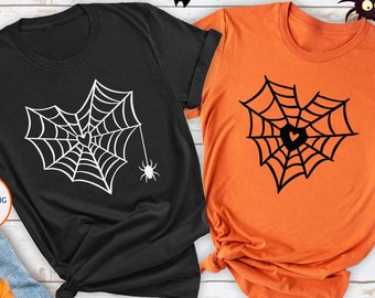 Spider Web Halloween T-Shirt, Spooky Costume Tee