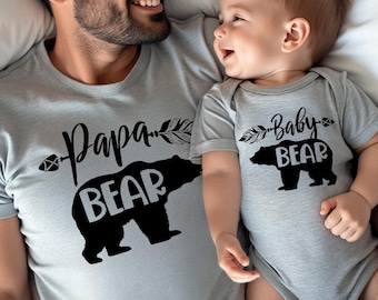 Papa Bear Papa Bear Set Shirts, Bear Family Shirts, Papa Bear Baby Bear T-Shirts, Dad and Baby Tees, Fathers Day Shirt, New Dad Gift Shirt
