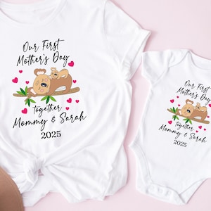 First Mother's Day Matching Shirt and Bodysuit: Personalized Mom and Baby  Tee