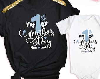 First Mother's Day Matching Outfit: New Mommy & Newborn Baby Shirt