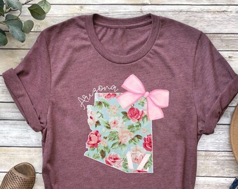 Arizona Map Tee: Floral State Pride Shirt