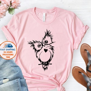 Cute Owl Shirt, Animal Lover Gift, Animal Lover Shirts, Owl Lover Gift, Owl Lover Women Tee, Unisex T-Shirt, Bird Lover Clothing, Fall Shirt