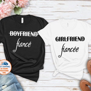 Girlfriend Fiancee Shirt Boyfriend Fiance T-shirts Matching - Etsy