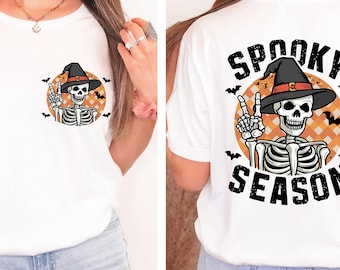 Spooky Season Skeleton Halloween T-Shirt, Spooky Halloween Shirt, Spooky Fall Tee, Spooky Ghost Shirt, Gift For Halloween, Retro Halloween