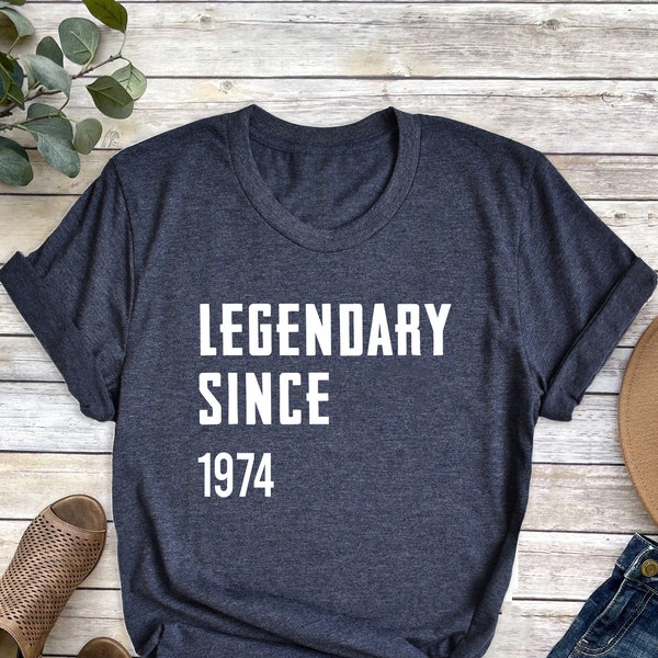 Legendary Since 1974 Shirts, 50th Birthday Party Shirt, Fifty Years T-shirts, 50th birthday gift for women Men, 50th anniversary gifts Tees