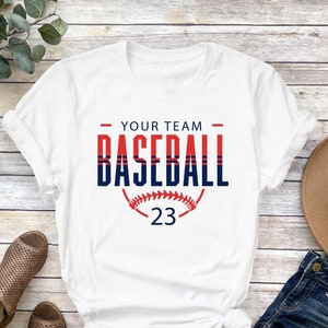 Custom Baseball Tshirt, Personalized Baseball Shirt, Baseball Mom Tee, Baseball Team Name T-Shirt, Baseball Lover Gift Tee, Game Day Shirt