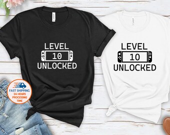 Level Unlocked Birthday Shirt: Gamer Gift, Kids Birthday Party Tee