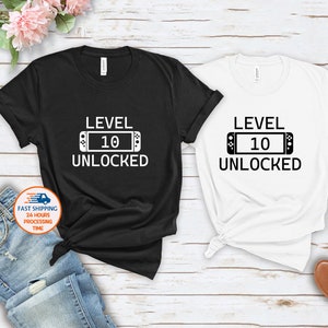 Birthday Shirt for Gamer, Level Unlocked Birthday Shirt, Funny 10th Birthday Gift, Video game Gift, Kids Birthday Shirt, Birthday Party Tee