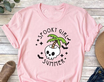 Spooky Girl Summer T-Shirt: Skull Goth Vibes Tee