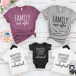 Family Matching Adoption Shirts, Mommy and Me Tops, Dad T-shirt, Funny Mom Tees, Gift New Mom Adoption, Kids Clothing,Baby Suit, Baby Shower