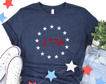 Hawei American Flag T-Shirt Mens Patriotic Shirt USA Flag Stars Stripes Print Short Sleeve Tee Shirt 4th of July Tops