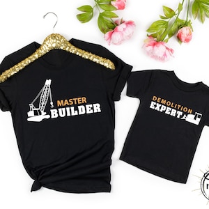 Father And Son Matching T-Shirt Master Builder Shirt Father And Son Matching T-Shirt Master Builder Shirt