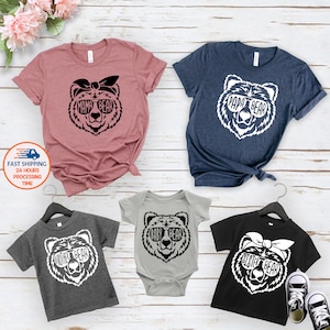 Matching Family Bear Shirts: Mama, Papa, Baby Bear Tees