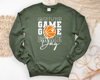 Sudadera de baloncesto para el día del partido: Sudadera con capucha con espíritu escolar