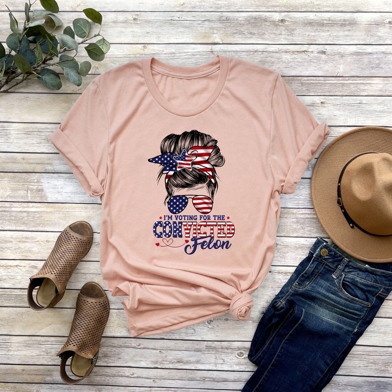 I'm Voting Convicted Felon 2024 Shirt: Sarcastic Election Tee image 3