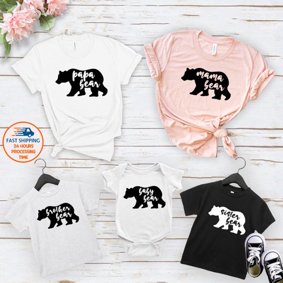 Custom Mama/Papa Bear Matching Outfits - Unique Personalized