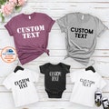 Custom Family T-Shirts and Baby Bodysuit: Personalized Matching Unisex Tees
