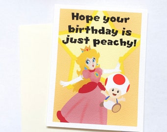 Princess Peach Greeting Card | Personalized Card