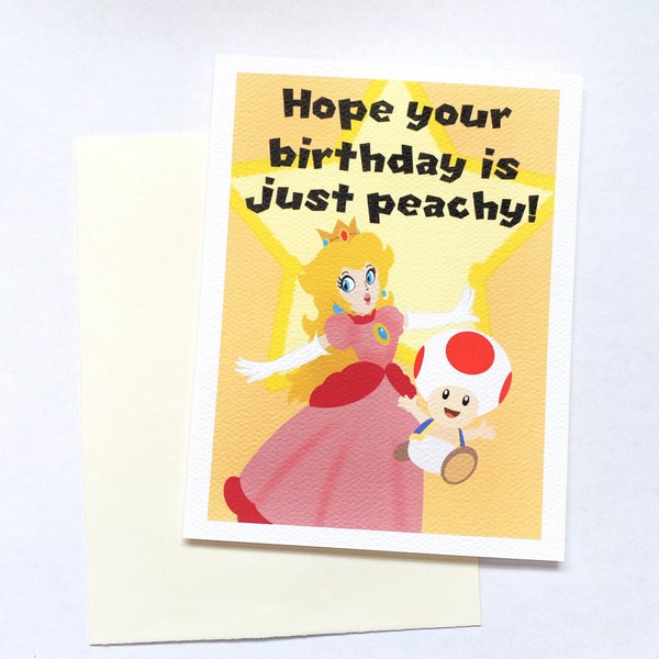 Princess Peach Greeting Card | Personalized Card